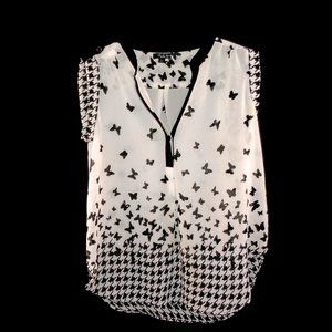 Antilia Femme Butterfly Blouse Top L Sleeveless
